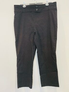 Women’s Cropped Black Polka Dot Stretch Pants